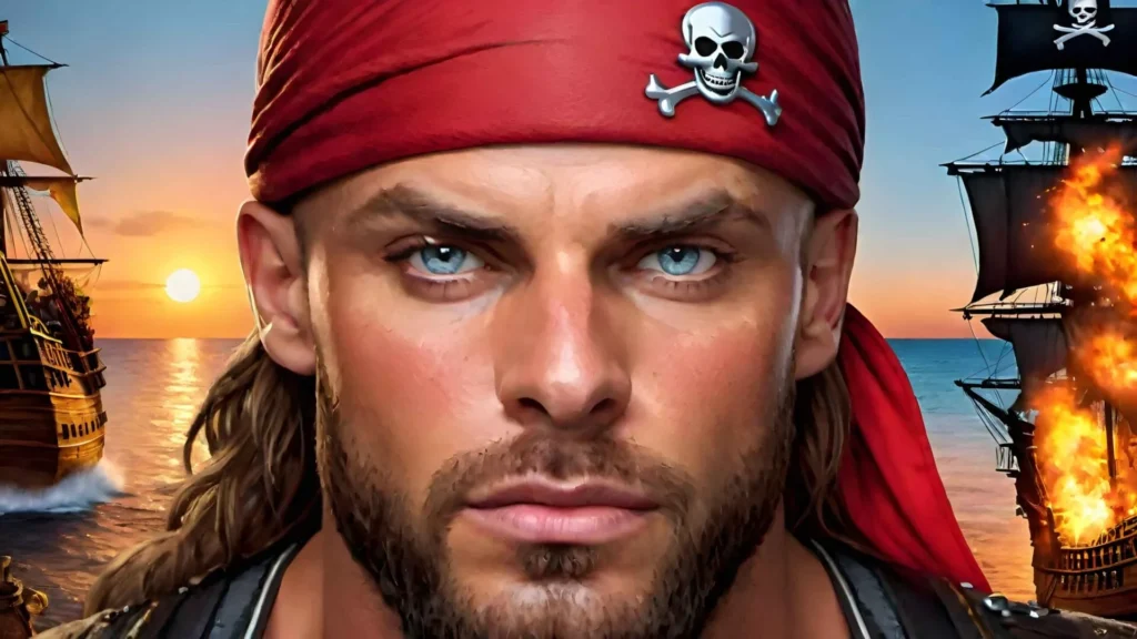 A humorous AI art portrayal of Joey Troll as a pirate, a parody character inspired by fitness influencer Joey Swoll. Joey Troll comically satirizes various influencers, adding a playful twist to the image.